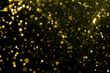 Golden blur glitter  lights abstract bokeh for Merry Christmas and New Year