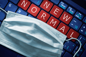 COVID-19 coronavirus New Normal after lockdown restrictions ease as illustrated by red keys and...