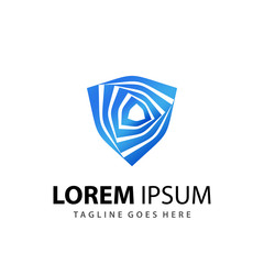 Abstract Shield Contour Company Logo Design Template Premium Vector