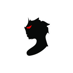 Monster alien woman girl animal logo icon sign silhouette profile Hand drawn Fashion print clothes apparel greeting invitation card picture banner badge poster book flyer websites Vector Illustration