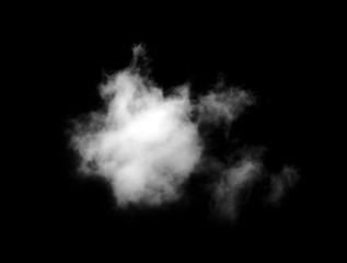 white Clouds on black background.