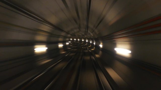 Subway Tunnel Timelapse Barcelona Spain
