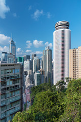 Fototapeta na wymiar Skyline of downtown of Hong Kong city