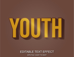 Editable Youth retro plastic text effect style