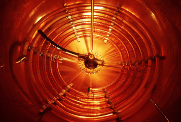 Industrial size copper boiler at a beer brewery