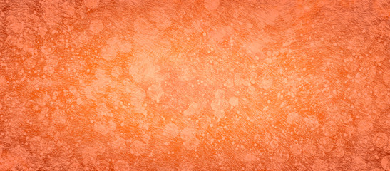 Abstract orange background texture with white scratched lines and bokeh circles in detailed distressed grunge textured design