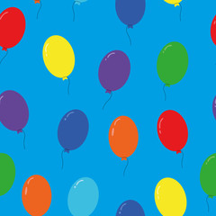 different colors balloon in a flat style. Seamless pattern vector graphics. rainbow bright holiday decoration merry holiday birthday new year wedding