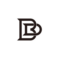 abstract letter bd overlapping line design logo vector