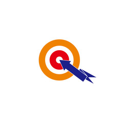 Fototapeta na wymiar circle target arrows colorful design symbol vector