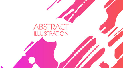 Color gradient ink brush stroke on white background. Japanese style.