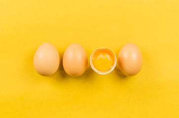 Beautiful fresh brown chicken eggs.