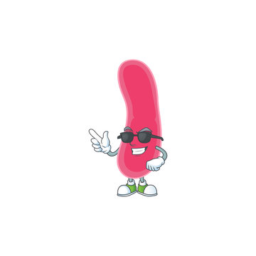 Super cool fusobacteria cartoon drawing style wearing black glasses