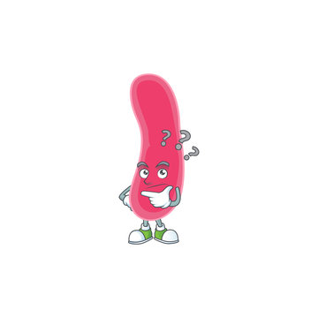 mascot design concept of fusobacteria with confuse gesture