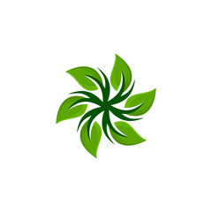 Natural leaf, eco flower icon symbol design vector illustration