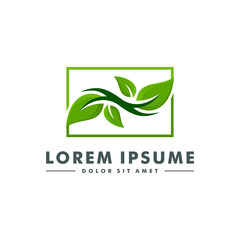 Natural leaf, eco flower icon symbol design vector illustration