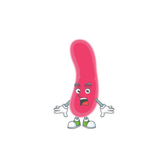 A caricature concept design of fusobacteria with a surprised gesture