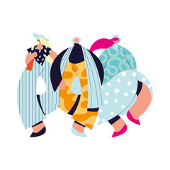 Urban woman cartoon with casual cloth vector design