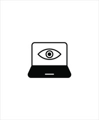 laptop with eye icon,vector best flat icon.