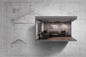Real estate concept . Mixed media