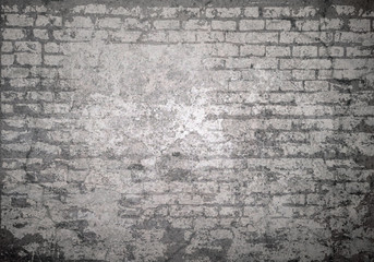 Grunge decayed faded blank brick wall background with copy space for own text and graphics