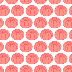 Seamless pattern with  Japanese desserts, sweets wagashi. Hand drawn vector illustration in sketch style. Perfect for greetings, invitations, manufacture wrapping paper, textile and web design.