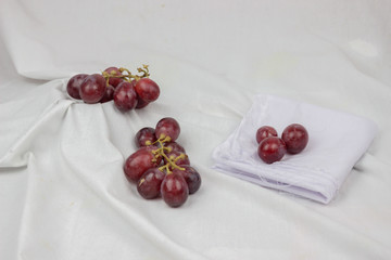 Grapes on a white background