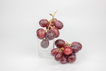 Grapes on a white background