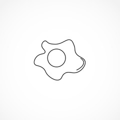 Cooked fried egg line icon. fried egg isolated line icon
