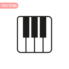 Piano keys isolated on white background. Vector art.