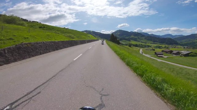 Riding the countryside of Switzerland on the road leading to the Col des Mosses, 24 May 2020.