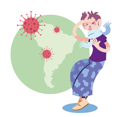 sick man with covid 19 in south america