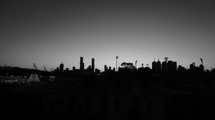 Fototapeta premium black and white melbourne city