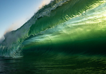 emerald green crashing wave