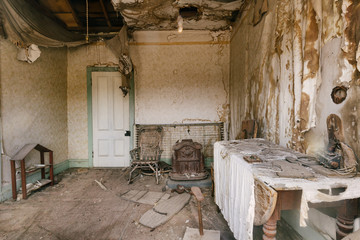 interior of the old house Bodie