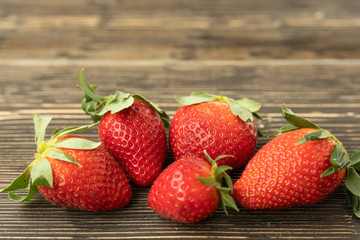 Set of red fresh strawberries