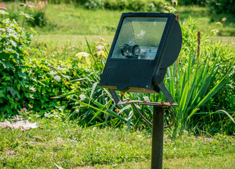 Outdoor electric lightsource. LED lamp for outdoor directional light.
