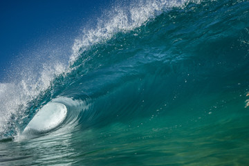 curling wave in hawaii