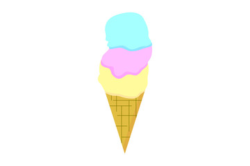 EPS 10 vector. Cute ice cream isolated on white background.