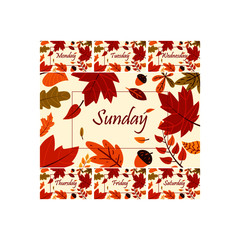 day of the week with autumn vector design