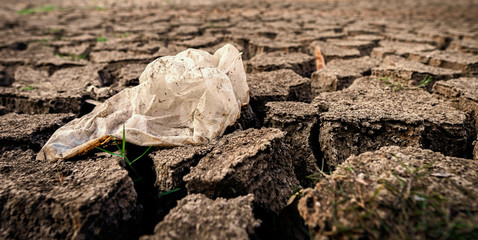 Plastic garbage on the ground.