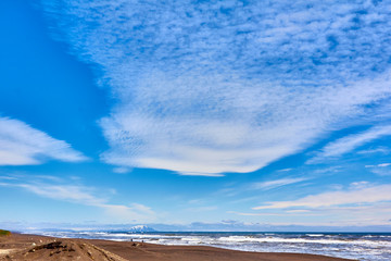 Beautiful view of the beach of the sea gengeral plan