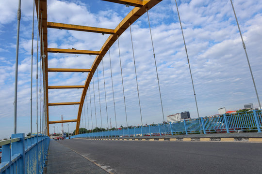 Bridge Over The River At Pekanbaru Or Indonesia And Asia