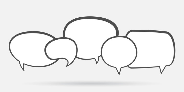 Set of speech bubble quote icons. Flat vector design