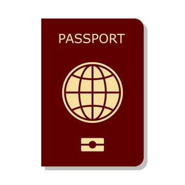 international passport red cover isolated on white background