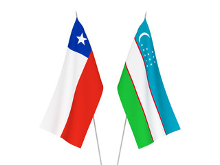 Uzbekistan and Chile flags