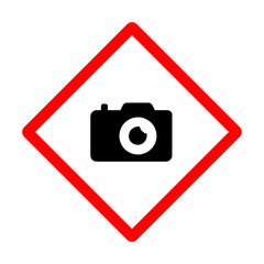 Do not Take your camera to the pool concept vector red color icon design, Pool and beach safety rules on white background  