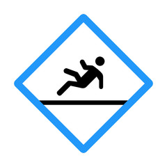 Slippery Pool Area Concept Vector blue Color Icon Design, Pool and beach safety rules on white background, Be careful Wet Floor Symbol, Pool deck can become slippery with water present 