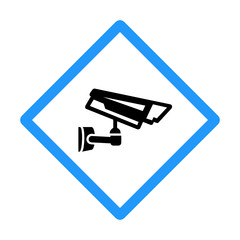Swimming Pool Safety and Security Concept Vector Blue Color Icon Design, CCTV camera outdoor monitoring Symbol 