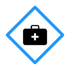 swimming pool and lifeguard first aid kit concept vector blue color icon design, Pool and beach safety equipment  on white background  