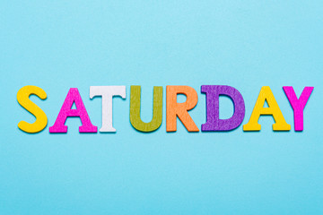 Word saturday made of colorful letters